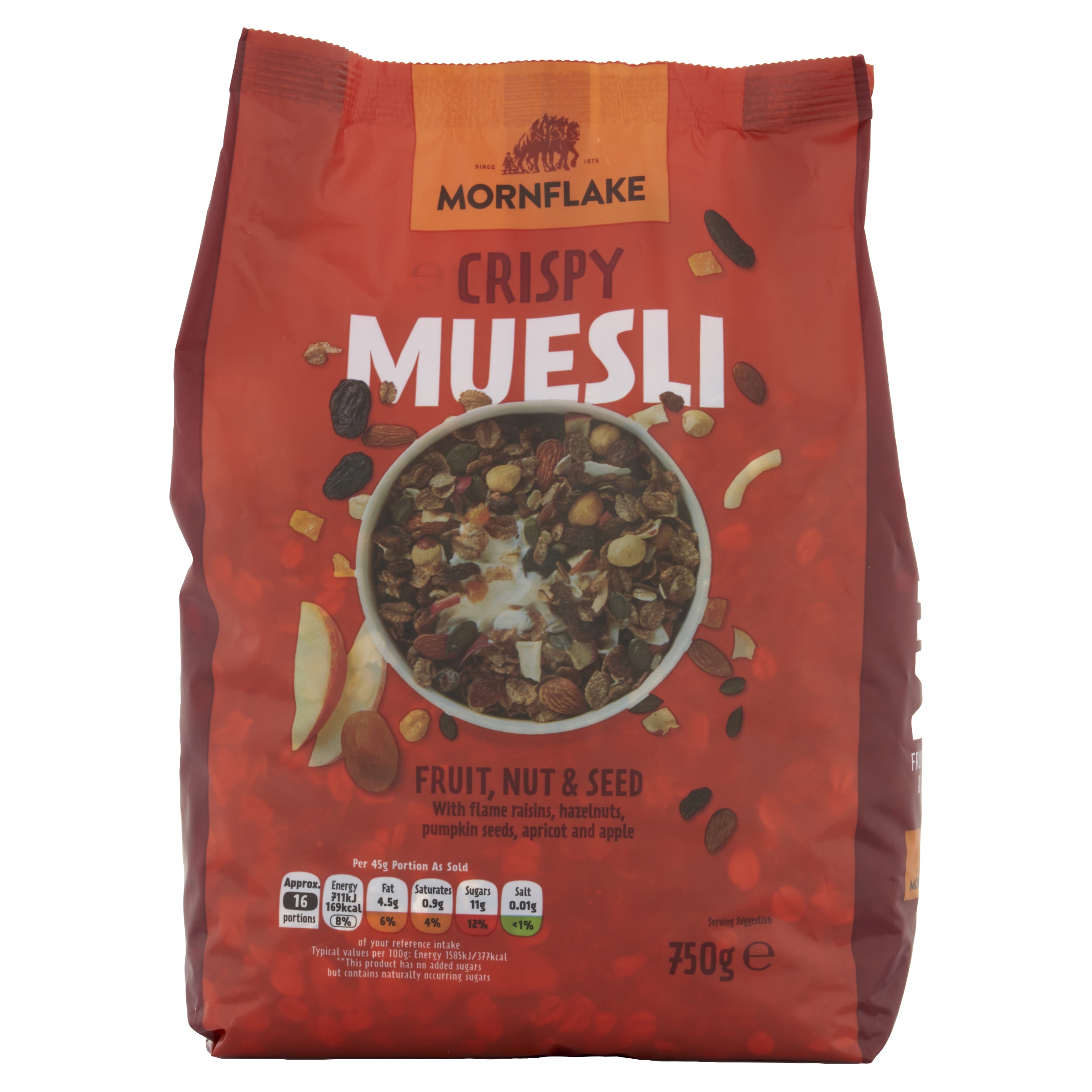 Mornflake cereálie - Ovoce, ořechy a semínka 750g 1 Mornflake cereálie - Ovoce, ořechy a semínka 750g