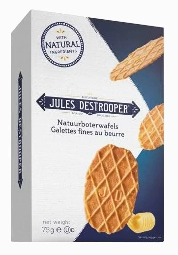 Jules Destrooper - Křupavé máslové vafle 75g 1 Jules Destrooper - Křupavé máslové vafle 75g