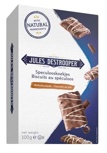 Jules Destrooper sušenky s mléčnou čokoládou 100g 1 Jules Destrooper sušenky s mléčnou čokoládou 100g